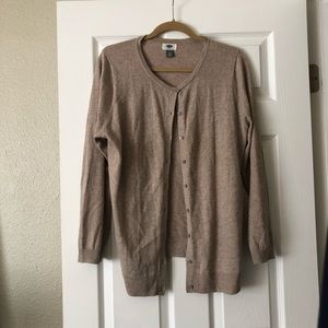 Crew neck button down cardigan